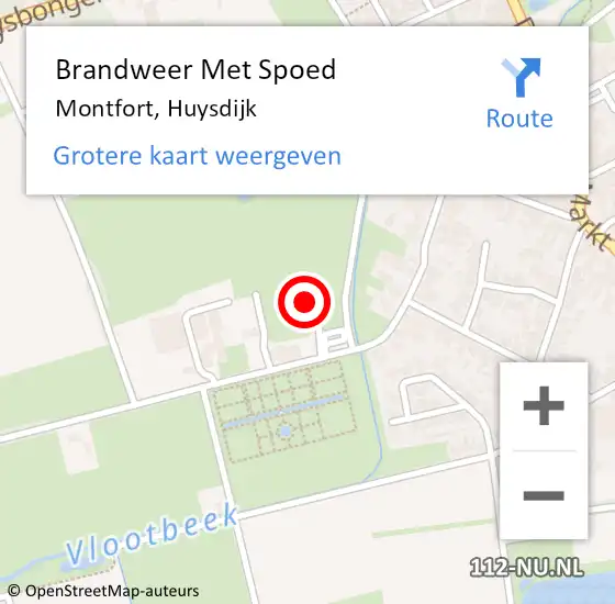 Locatie op kaart van de 112 melding: Brandweer Met Spoed Naar Montfort, Huysdijk op 24 juli 2022 18:06
