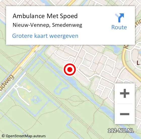 Locatie op kaart van de 112 melding: Ambulance Met Spoed Naar Nieuw-Vennep, Smedenweg op 24 juli 2022 18:07