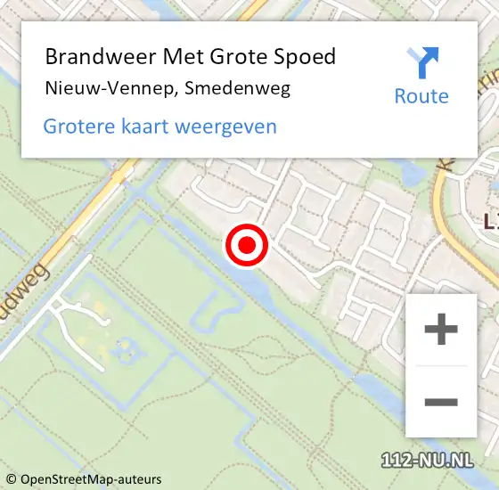 Locatie op kaart van de 112 melding: Brandweer Met Grote Spoed Naar Nieuw-Vennep, Smedenweg op 24 juli 2022 18:09