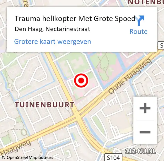 Locatie op kaart van de 112 melding: Trauma helikopter Met Grote Spoed Naar Den Haag, Nectarinestraat op 24 juli 2022 18:21