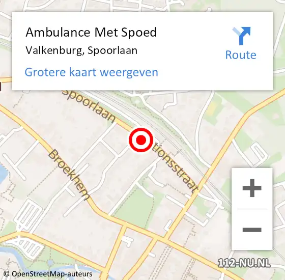 Locatie op kaart van de 112 melding: Ambulance Met Spoed Naar Valkenburg, Spoorlaan op 24 juli 2014 10:05