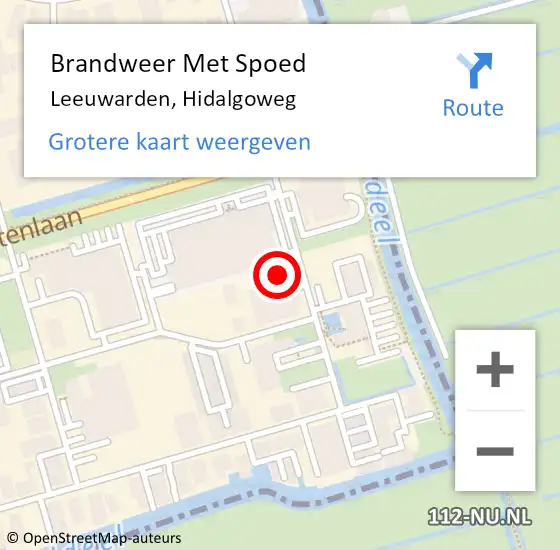 Locatie op kaart van de 112 melding: Brandweer Met Spoed Naar Leeuwarden, Hidalgoweg op 24 juli 2022 19:35