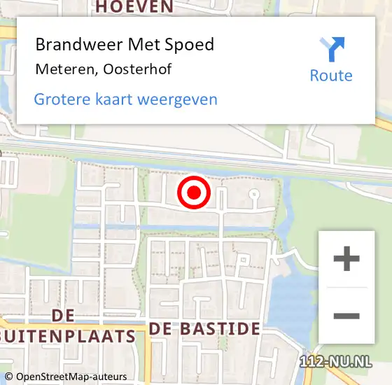 Locatie op kaart van de 112 melding: Brandweer Met Spoed Naar Meteren, Oosterhof op 24 juli 2022 19:56