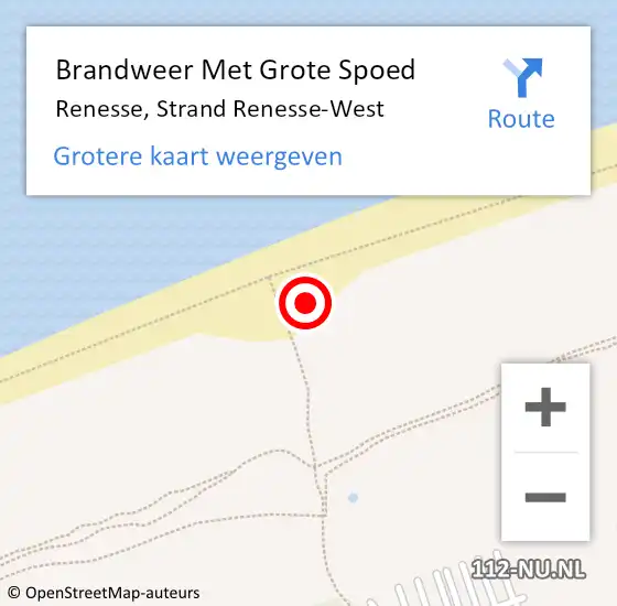 Locatie op kaart van de 112 melding: Brandweer Met Grote Spoed Naar Renesse, Strand Renesse-West op 24 juli 2022 20:45