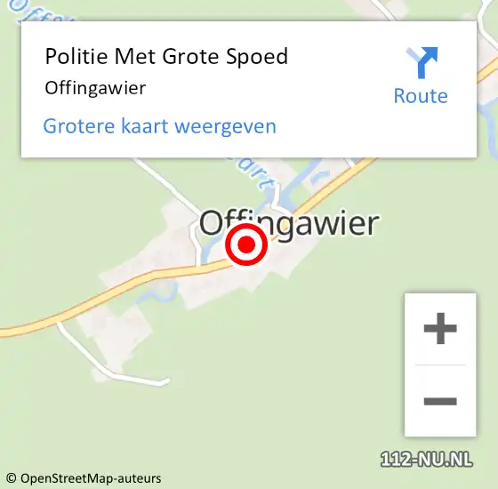 Locatie op kaart van de 112 melding: Politie Met Grote Spoed Naar Offingawier op 24 juli 2022 21:10