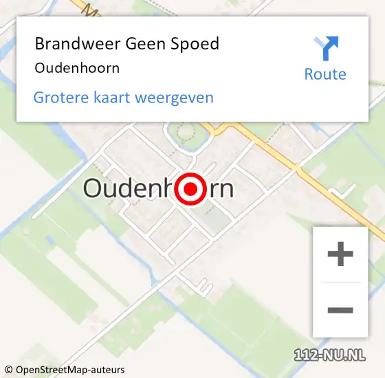 Locatie op kaart van de 112 melding: Brandweer Geen Spoed Naar Oudenhoorn op 24 juli 2022 21:33