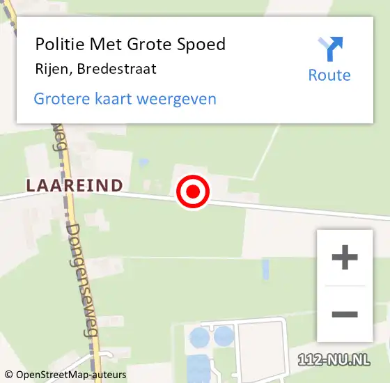 Locatie op kaart van de 112 melding: Politie Met Grote Spoed Naar Rijen, Bredestraat op 24 juli 2022 22:41