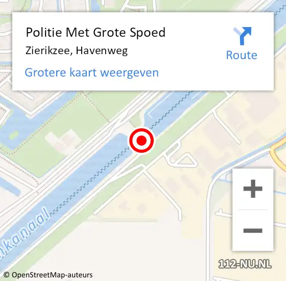 Locatie op kaart van de 112 melding: Politie Met Grote Spoed Naar Zierikzee, Havenweg op 24 juli 2022 23:25