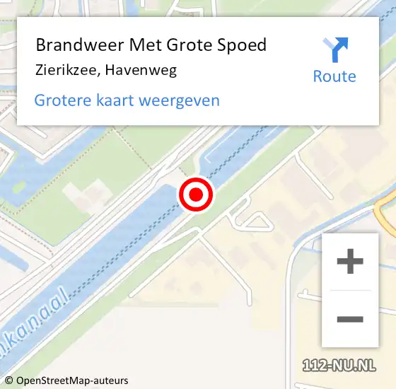 Locatie op kaart van de 112 melding: Brandweer Met Grote Spoed Naar Zierikzee, Havenweg op 24 juli 2022 23:27