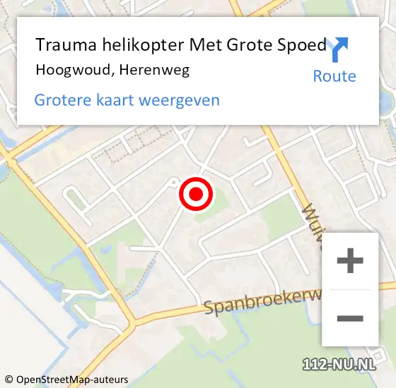 Locatie op kaart van de 112 melding: Trauma helikopter Met Grote Spoed Naar Hoogwoud, Herenweg op 25 juli 2022 00:15