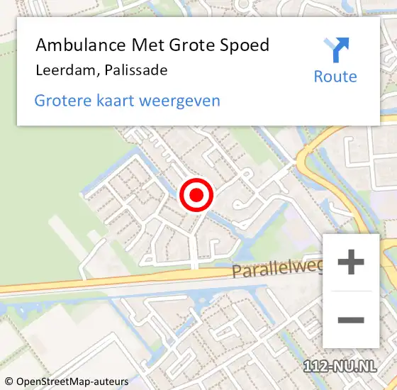 Locatie op kaart van de 112 melding: Ambulance Met Grote Spoed Naar Leerdam, Palissade op 25 juli 2022 00:39