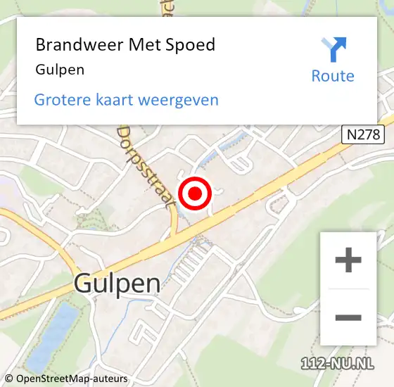 Locatie op kaart van de 112 melding: Brandweer Met Spoed Naar Gulpen op 25 juli 2022 00:56