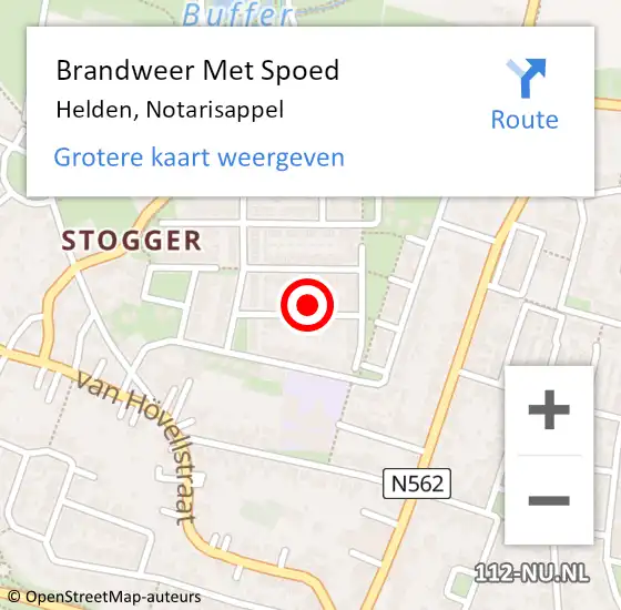 Locatie op kaart van de 112 melding: Brandweer Met Spoed Naar Helden, Notarisappel op 25 juli 2022 02:52