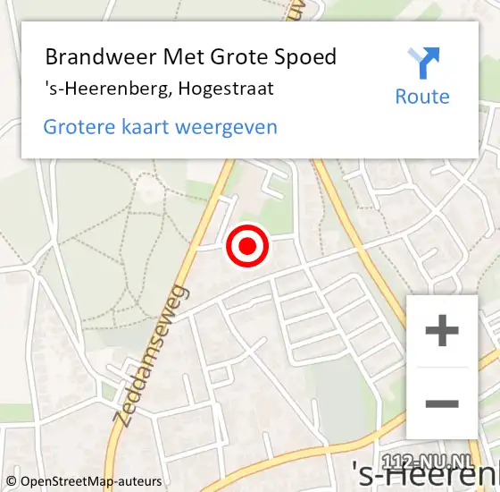 Locatie op kaart van de 112 melding: Brandweer Met Grote Spoed Naar 's-Heerenberg, Hogestraat op 25 juli 2022 04:02
