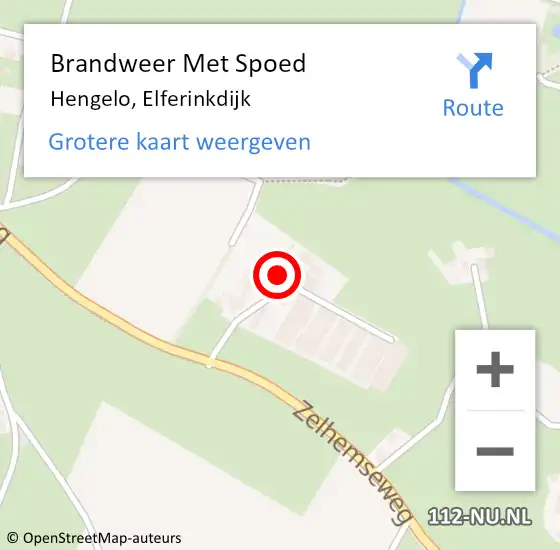 Locatie op kaart van de 112 melding: Brandweer Met Spoed Naar Hengelo, Elferinkdijk op 25 juli 2022 06:30