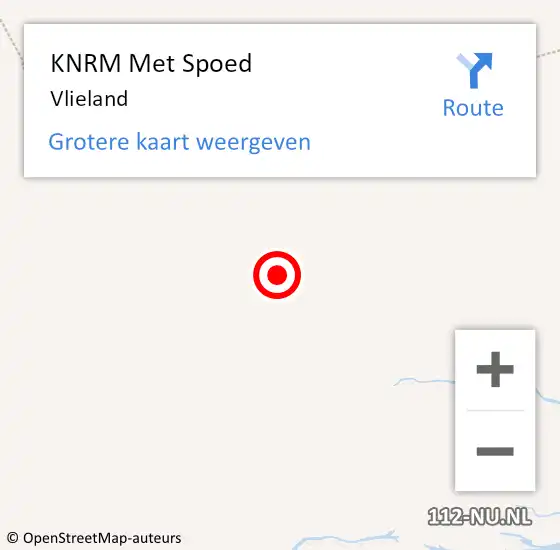 Locatie op kaart van de 112 melding: KNRM Met Spoed Naar Vlieland op 25 juli 2022 07:23