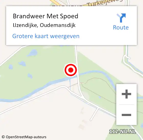 Locatie op kaart van de 112 melding: Brandweer Met Spoed Naar IJzendijke, Oudemansdijk op 25 juli 2022 08:09