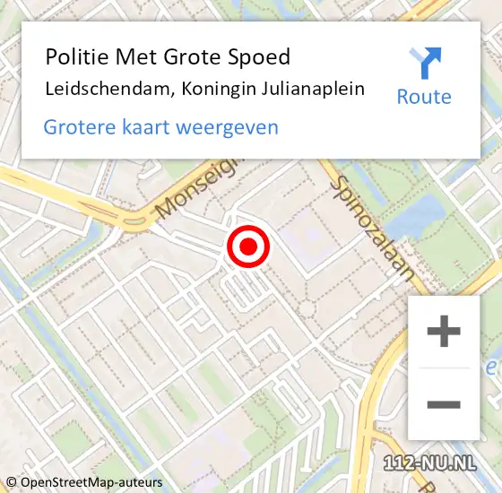 Locatie op kaart van de 112 melding: Politie Met Grote Spoed Naar Leidschendam, Koningin Julianaplein op 25 juli 2022 08:10