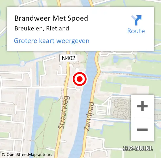 Locatie op kaart van de 112 melding: Brandweer Met Spoed Naar Breukelen, Rietland op 25 juli 2022 09:05