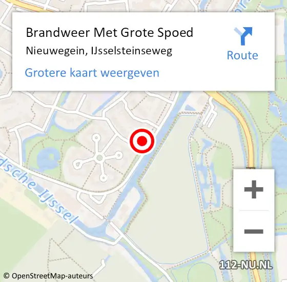 Locatie op kaart van de 112 melding: Brandweer Met Grote Spoed Naar Nieuwegein, IJsselsteinseweg op 25 juli 2022 10:09