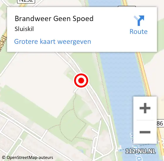 Locatie op kaart van de 112 melding: Brandweer Geen Spoed Naar Sluiskil op 25 juli 2022 10:27