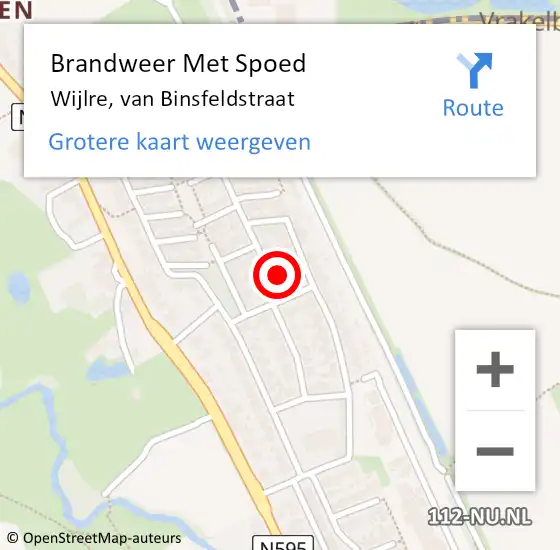 Locatie op kaart van de 112 melding: Brandweer Met Spoed Naar Wijlre, van Binsfeldstraat op 25 juli 2022 10:37