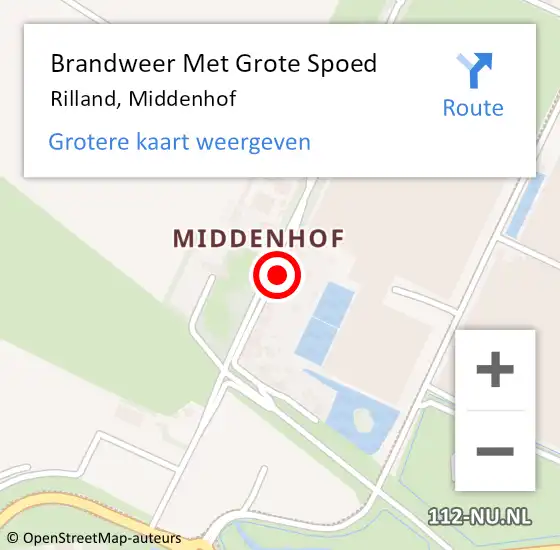 Locatie op kaart van de 112 melding: Brandweer Met Grote Spoed Naar Rilland, Middenhof op 25 juli 2022 10:46