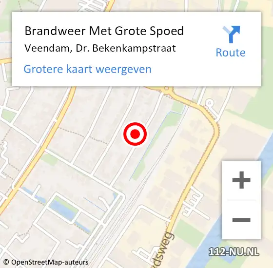 Locatie op kaart van de 112 melding: Brandweer Met Grote Spoed Naar Veendam, Dr. Bekenkampstraat op 25 juli 2022 12:14