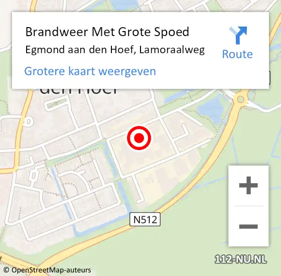 Locatie op kaart van de 112 melding: Brandweer Met Grote Spoed Naar Egmond aan den Hoef, Lamoraalweg op 25 juli 2022 12:30