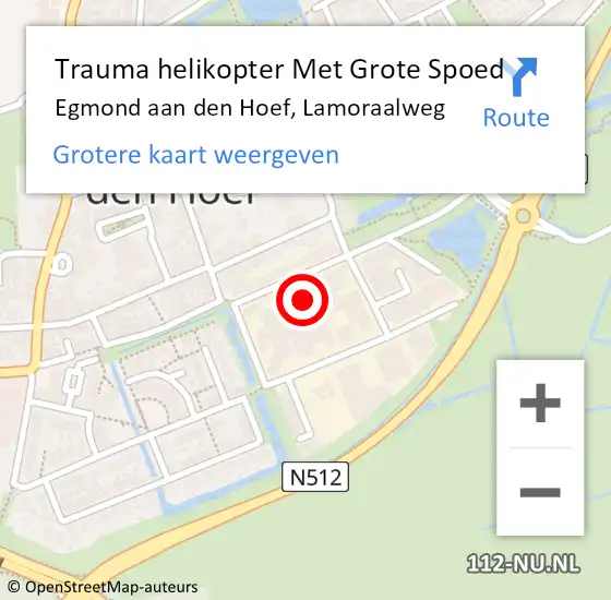 Locatie op kaart van de 112 melding: Trauma helikopter Met Grote Spoed Naar Egmond aan den Hoef, Lamoraalweg op 25 juli 2022 12:32