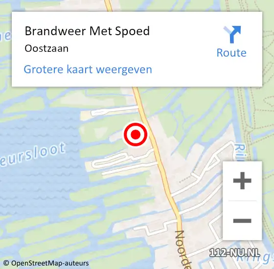 Locatie op kaart van de 112 melding: Brandweer Met Spoed Naar Oostzaan op 25 juli 2022 12:45