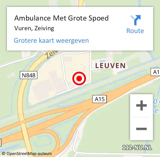 Locatie op kaart van de 112 melding: Ambulance Met Grote Spoed Naar Vuren, Zeiving op 25 juli 2022 12:53