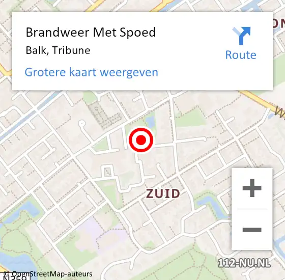 Locatie op kaart van de 112 melding: Brandweer Met Spoed Naar Balk, Tribune op 25 juli 2022 13:09