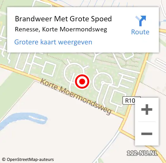 Locatie op kaart van de 112 melding: Brandweer Met Grote Spoed Naar Renesse, Korte Moermondsweg op 25 juli 2022 13:16