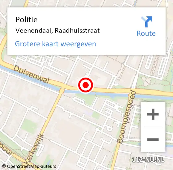 Locatie op kaart van de 112 melding: Politie Veenendaal, Raadhuisstraat op 25 juli 2022 13:19