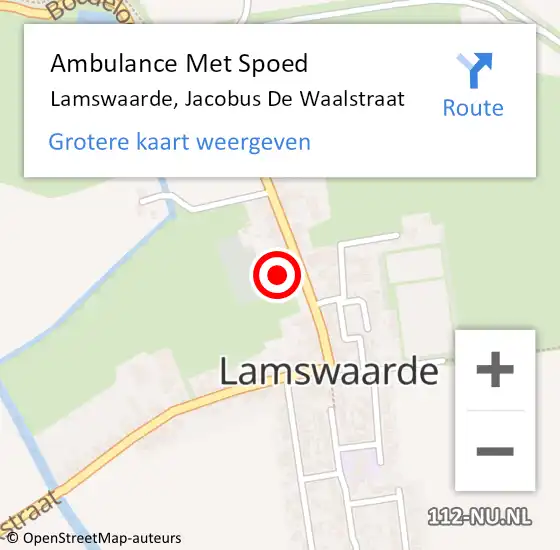 Locatie op kaart van de 112 melding: Ambulance Met Spoed Naar Lamswaarde, Jacobus De Waalstraat op 24 juli 2014 11:20