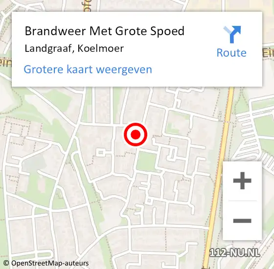 Locatie op kaart van de 112 melding: Brandweer Met Grote Spoed Naar Landgraaf, Koelmoer op 25 juli 2022 13:37