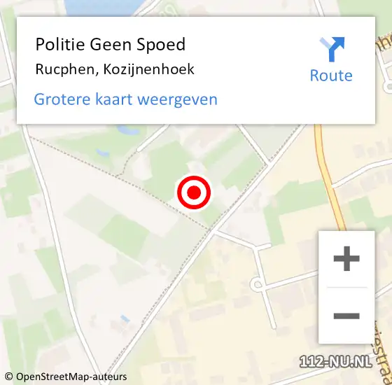 Locatie op kaart van de 112 melding: Politie Geen Spoed Naar Rucphen, Kozijnenhoek op 25 juli 2022 13:52