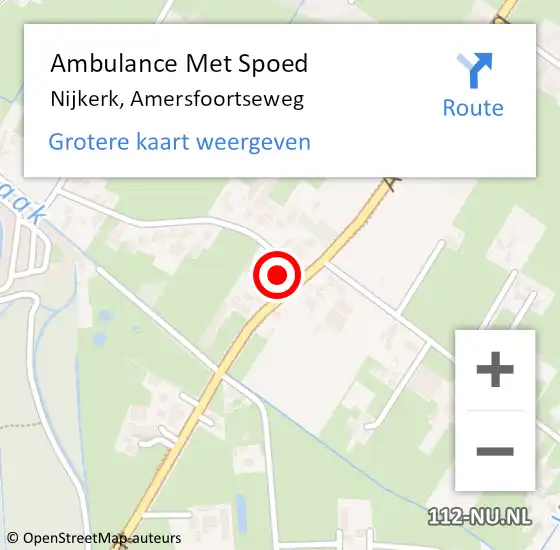 Locatie op kaart van de 112 melding: Ambulance Met Spoed Naar Nijkerk, Amersfoortseweg op 25 juli 2022 14:11