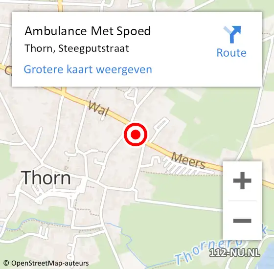 Locatie op kaart van de 112 melding: Ambulance Met Spoed Naar Thorn, Steegputstraat op 25 juli 2022 14:15