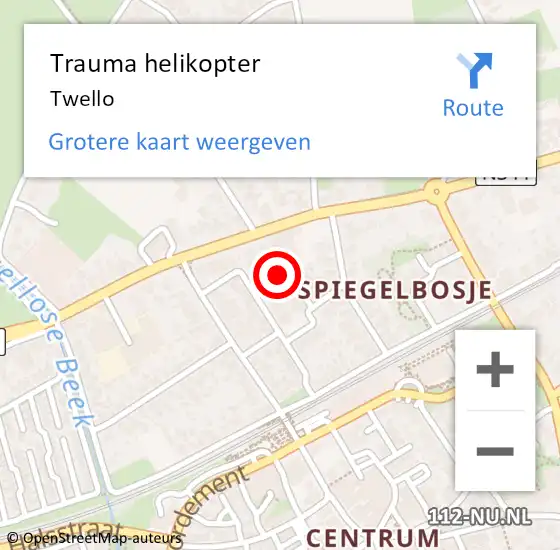 Locatie op kaart van de 112 melding: Trauma helikopter Twello op 25 juli 2022 14:33