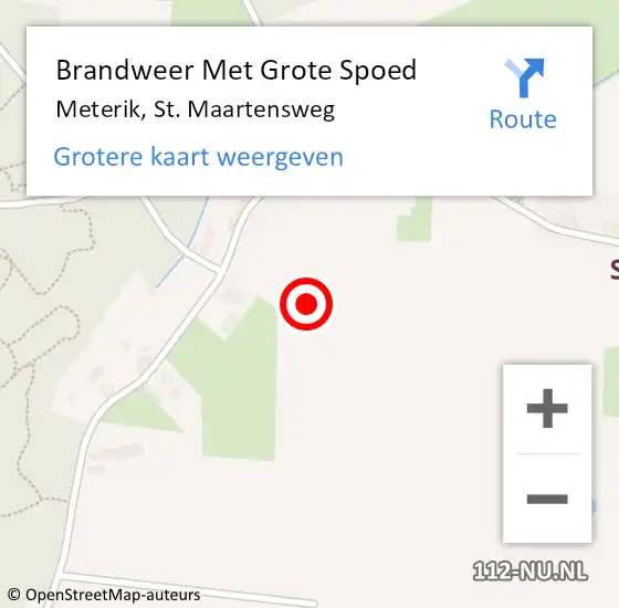 Locatie op kaart van de 112 melding: Brandweer Met Grote Spoed Naar Meterik, St. Maartensweg op 25 juli 2022 14:48