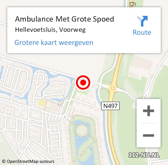 Locatie op kaart van de 112 melding: Ambulance Met Grote Spoed Naar Hellevoetsluis, Voorweg op 25 juli 2022 15:11