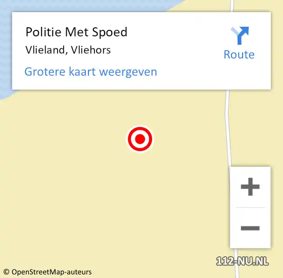 Locatie op kaart van de 112 melding: Politie Met Spoed Naar Vlieland, Vliehors op 25 juli 2022 15:30