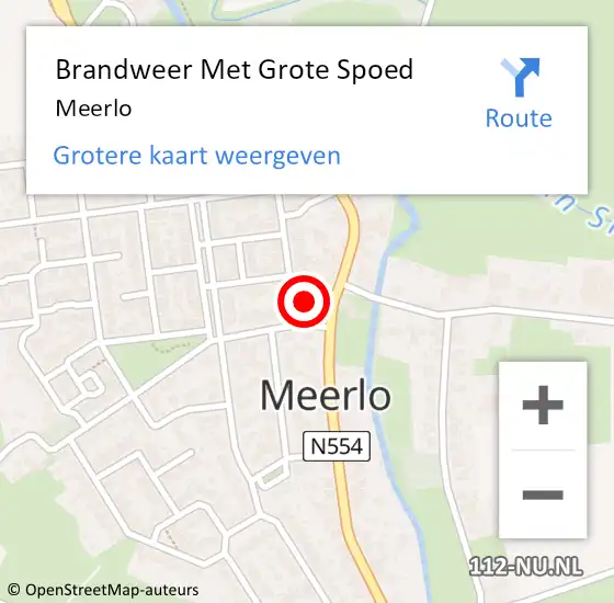 Locatie op kaart van de 112 melding: Brandweer Met Grote Spoed Naar Meerlo op 25 juli 2022 15:42