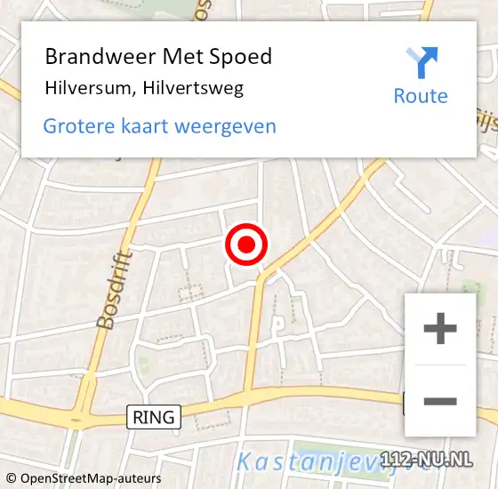 Locatie op kaart van de 112 melding: Brandweer Met Spoed Naar Hilversum, Hilvertsweg op 25 juli 2022 15:56