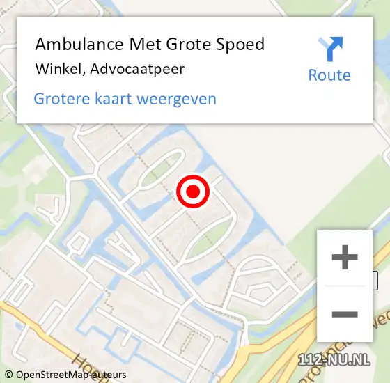 Locatie op kaart van de 112 melding: Ambulance Met Grote Spoed Naar Winkel, Advocaatpeer op 25 juli 2022 16:01