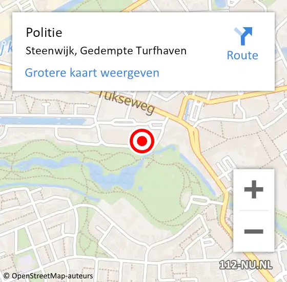 Locatie op kaart van de 112 melding: Politie Steenwijk, Gedempte Turfhaven op 25 juli 2022 16:44