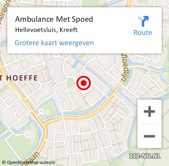 Locatie op kaart van de 112 melding: Ambulance Met Spoed Naar Hellevoetsluis, Kreeft op 25 juli 2022 17:14