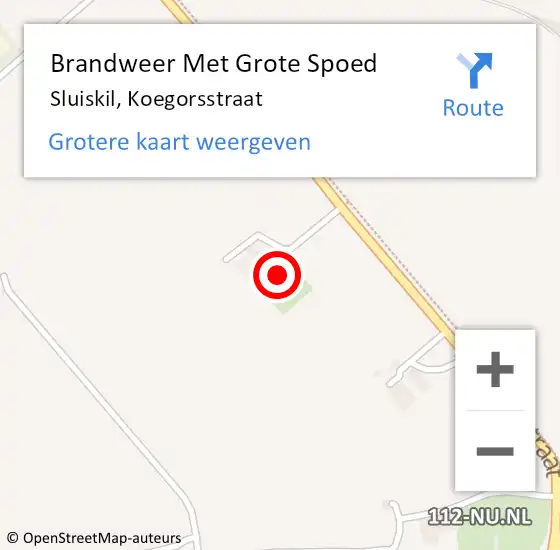 Locatie op kaart van de 112 melding: Brandweer Met Grote Spoed Naar Sluiskil, Koegorsstraat op 25 juli 2022 17:22